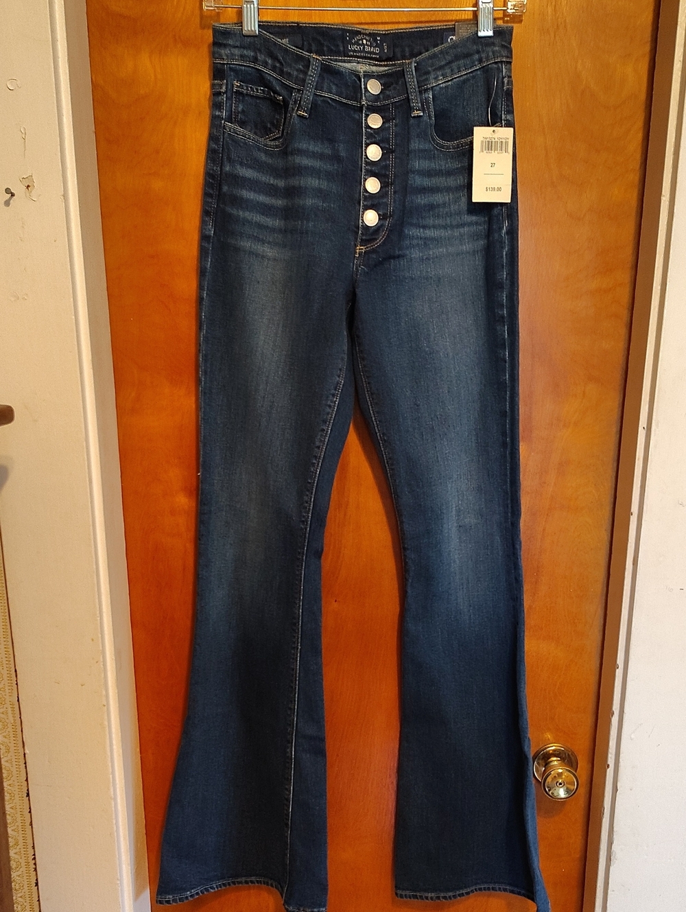 Lucky Brand Indigo High-Rise Button-Fly Flare Jeans